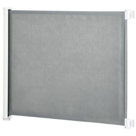 Retractable Pet Safety Barrier Gate, Flexible and Extensible for Stairways Doorways Hallways, Grey