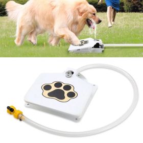 Dog Water Fountain Outdoor Dog Pet Water Dispenser Step-on Activated Sprinkler (Option: White)