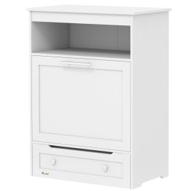 Pet Feeder Station Storage Cabinet, Dog Food Storage Container with Dog Raised Bowls, Watering Supplies, White (Option: White-935x505x210 mm)